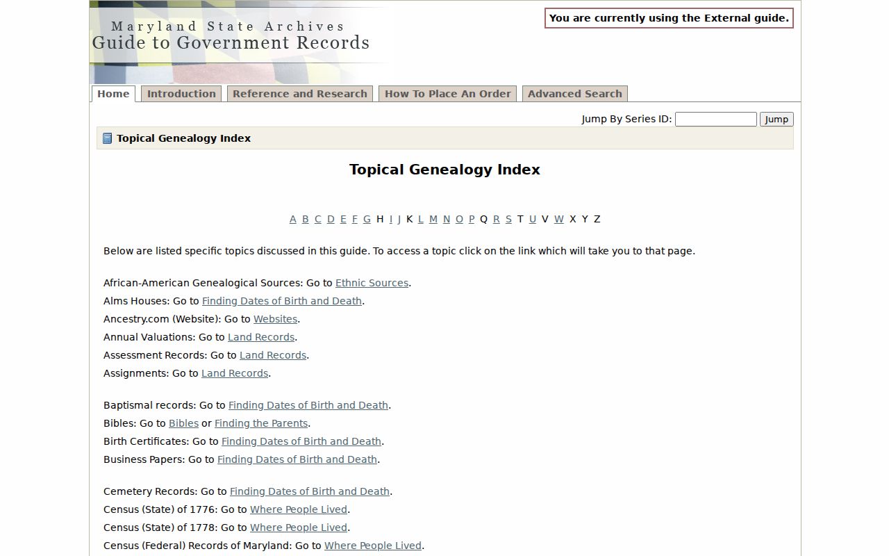Randallstown people search through the Maryland State Archives genealogy guide