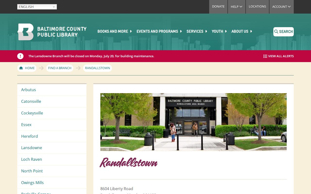 Randallstown people search resources at the Randallstown Branch library